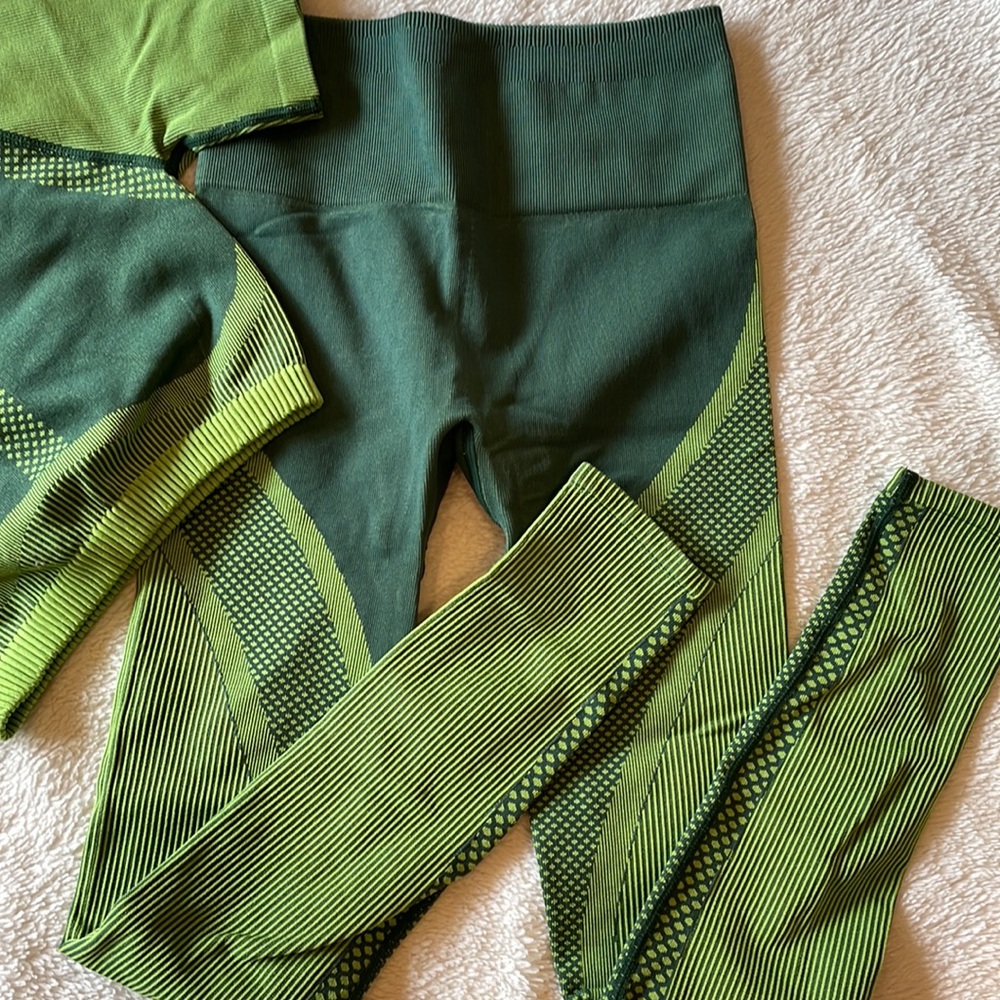 Fabletics Light & Dark Green Without Set Top & Bo… - image 3